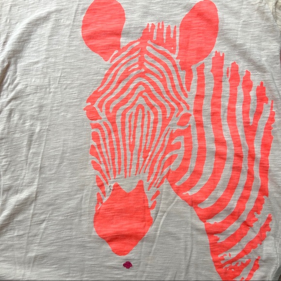 J. Crew Neon Zebra Graphic Print Lightweight Tee - Picture 9 of 10